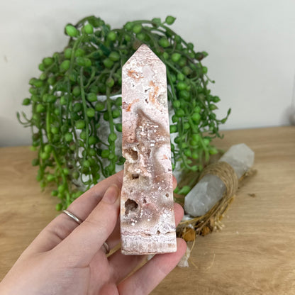 Pink Indonesian Agate Tower (P15)