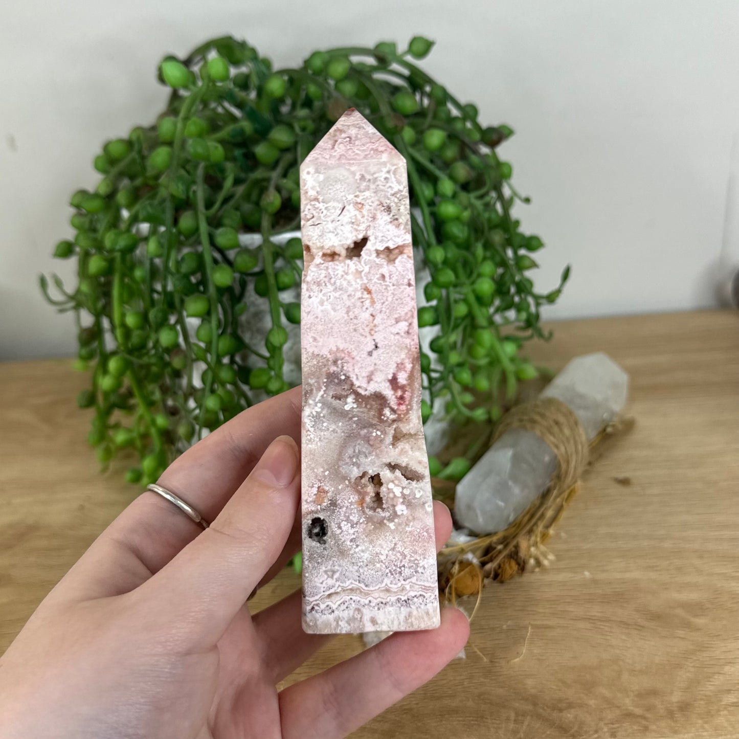 Pink Indonesian Agate Tower (P15)