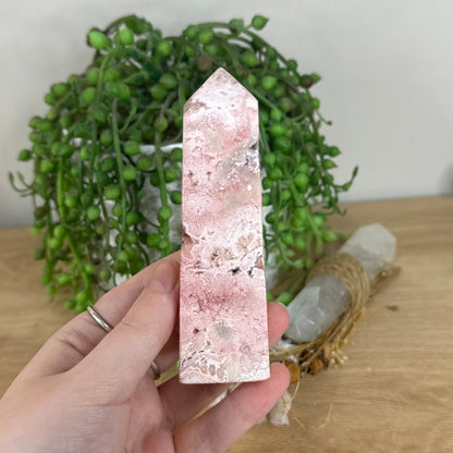 Pink Indonesian Agate Tower (P21)