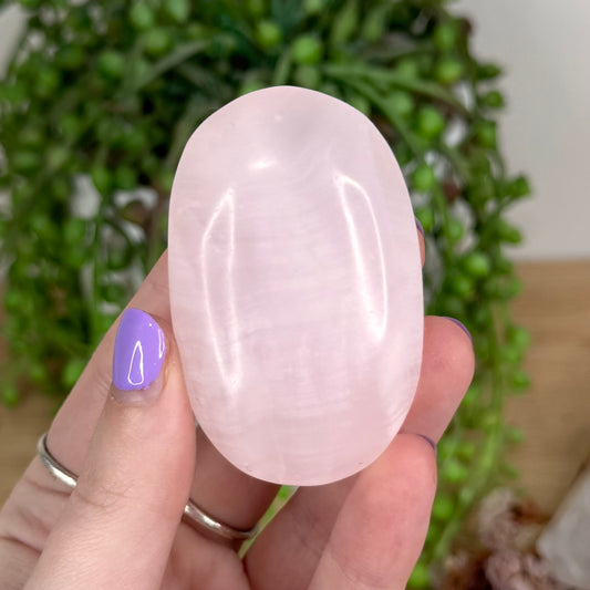 Pink Mangano Calcite Palm Stone (T302)