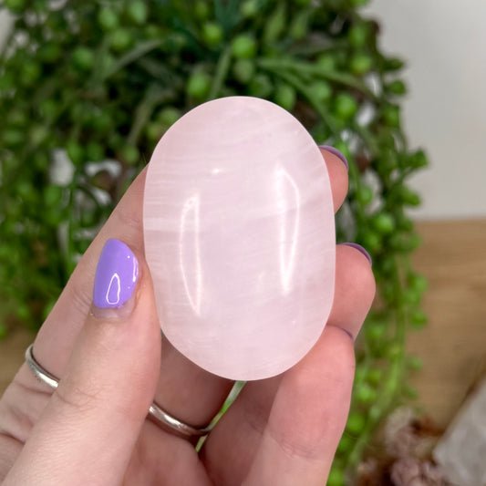 Pink Mangano Calcite Palm Stone (T295)