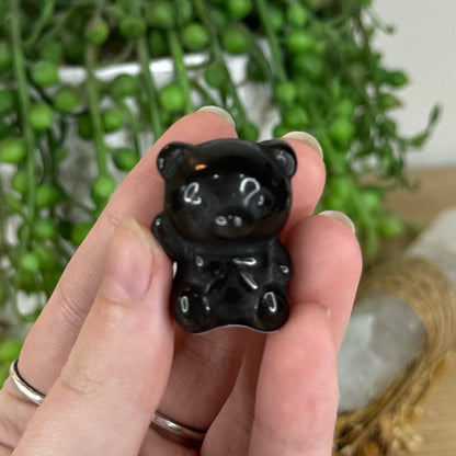 Silver Sheen Obsidian Small Bear (P147) (P150) (P149) (P151) (P148)