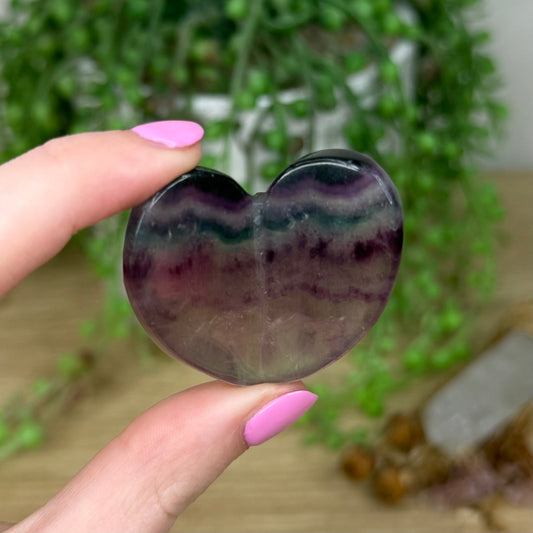 Rainbow Fluorite 3D Heart (Z527)