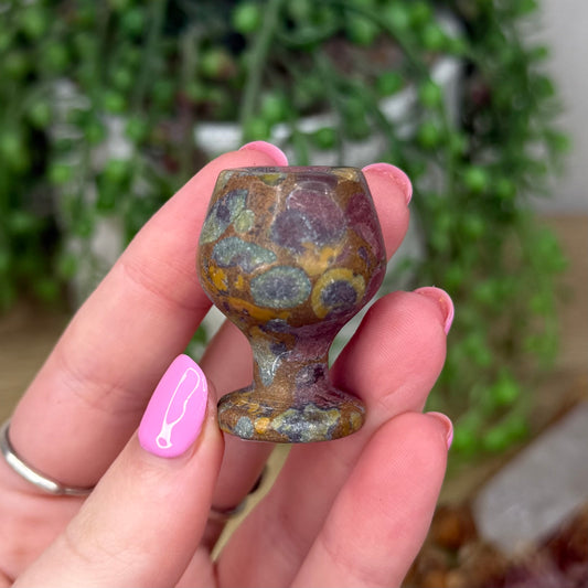 Bamboo Stone Jasper Wine Glass (Z375)