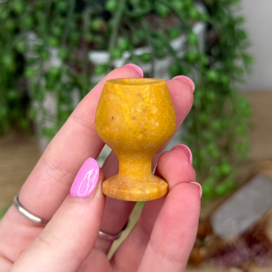 Yellow Mudstone Wine Glass (Z379)