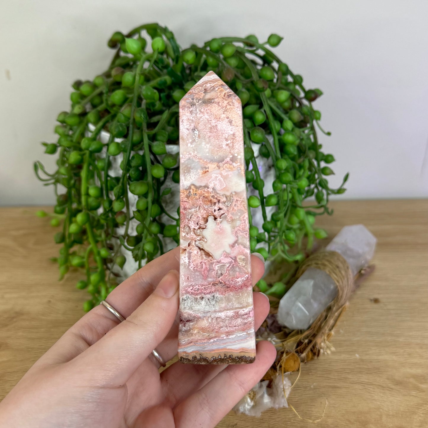 Pink Indonesian Agate Tower (P22)