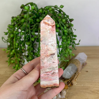 Pink Indonesian Agate Tower (P22)