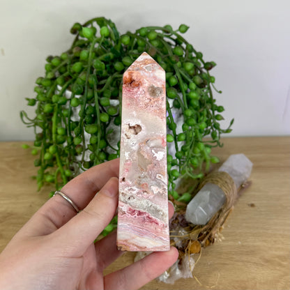 Pink Indonesian Agate Tower (P22)