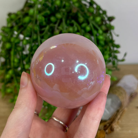 Aura Rose Quartz Sphere (P191)