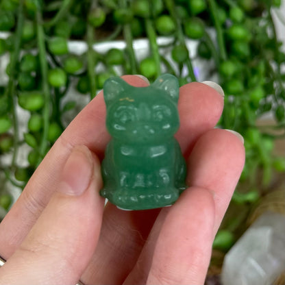 Green Aventurine Small Cat (P156) (P157)