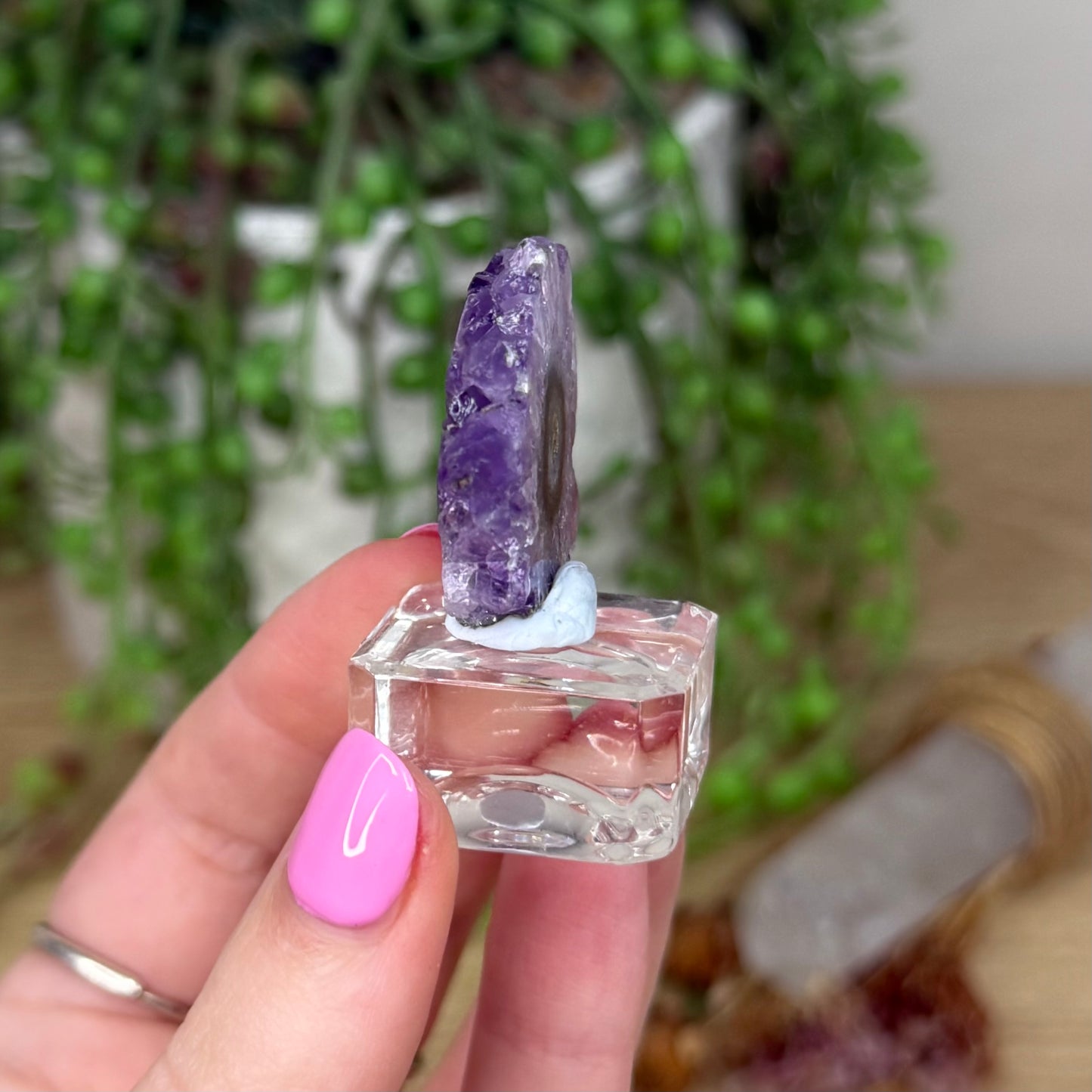 Amethyst Stalactite Slice On Stand (Z368)
