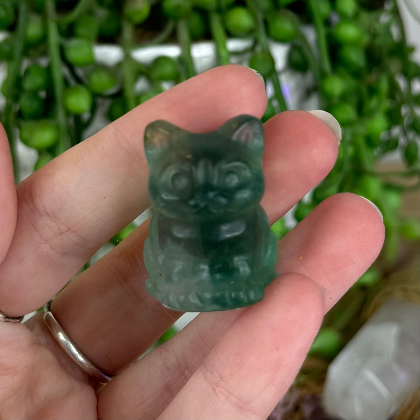Green Fluorite Small Cat (P152)