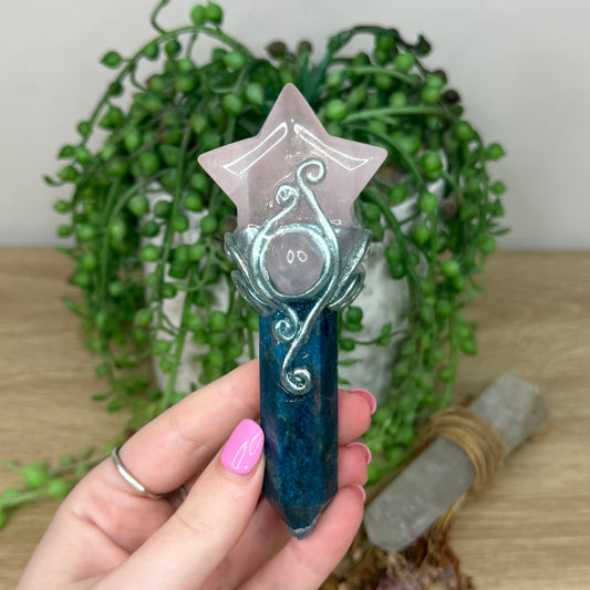 Rose Quartz / Blue Apatite Wand (Z587)