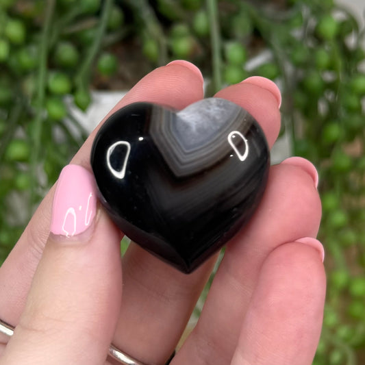 Black Agate Heart (T941)