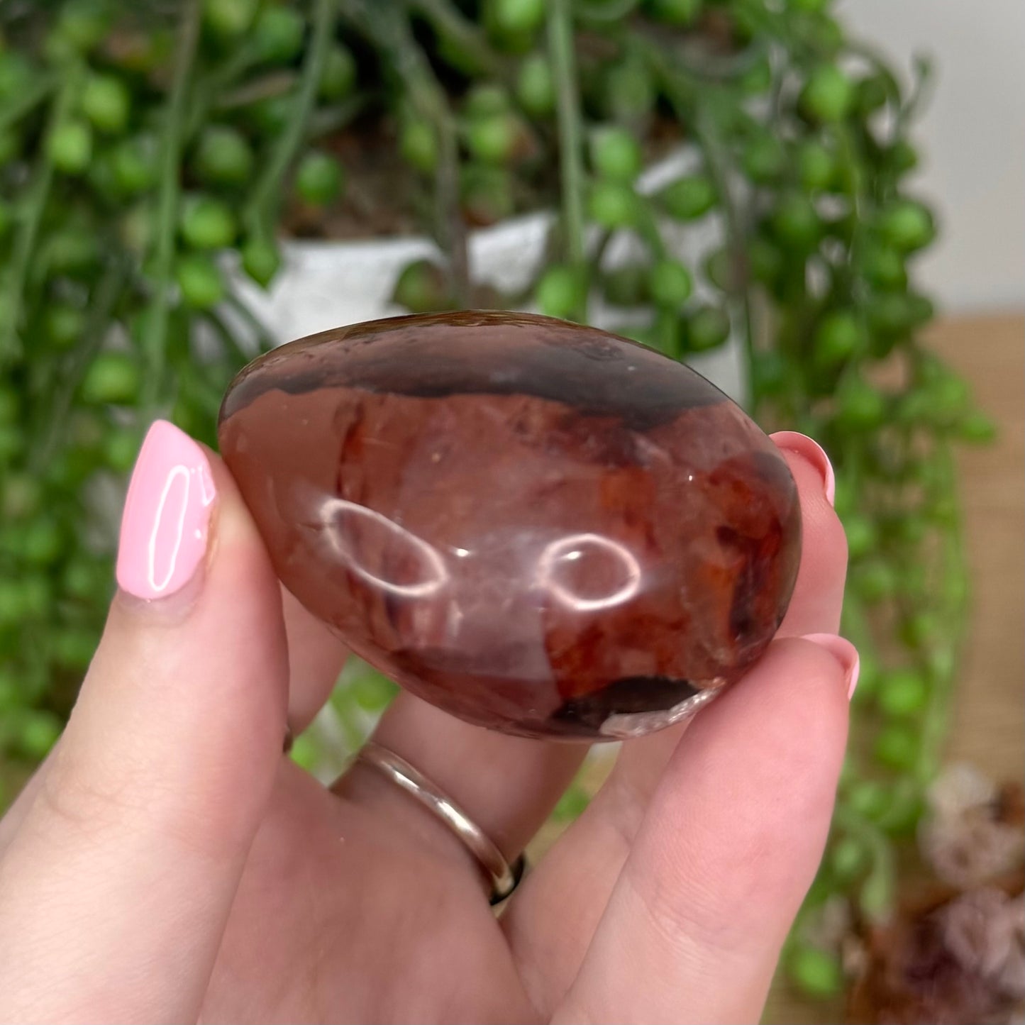 Fire Quartz Palm Stone (T803)