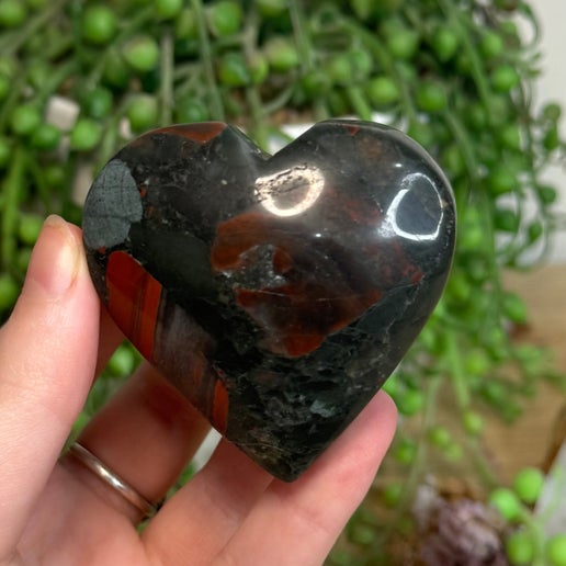 African Blood Stone Heart (L849)