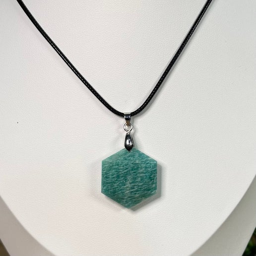 Amazonite Hexagon Necklace (J522) (J520) (J521)