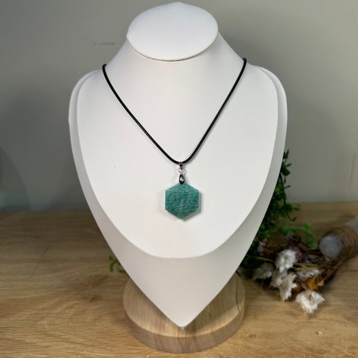 Amazonite Hexagon Necklace (J522) (J520) (J521)