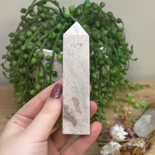 Pink Amethyst / Ocean Jasper Point (D162)