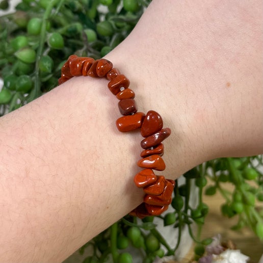 Red Jasper Chip Bracelet