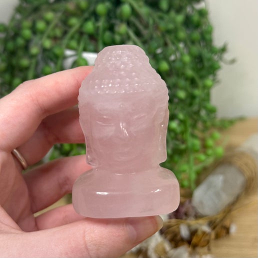 Rose Quartz Buddha Head (L354)