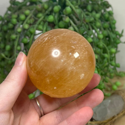 Honey Calcite Sphere (K528)
