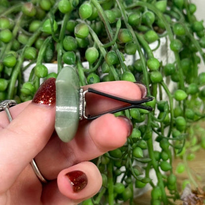 Green Aventurine Moon Air Vent Car Clip