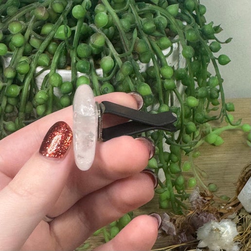 Clear Quartz Moon Air Vent Car Clip