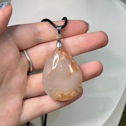 Flower Agate Necklace (E510)