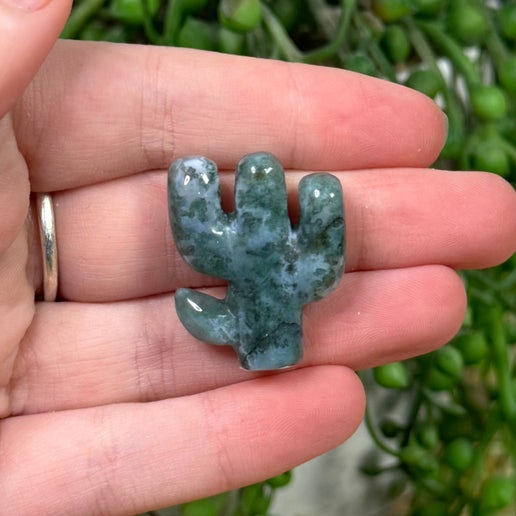 Moss Agate Small Cactus