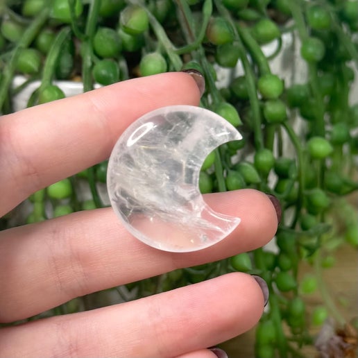 Clear Quartz Moon Air Vent Car Clip