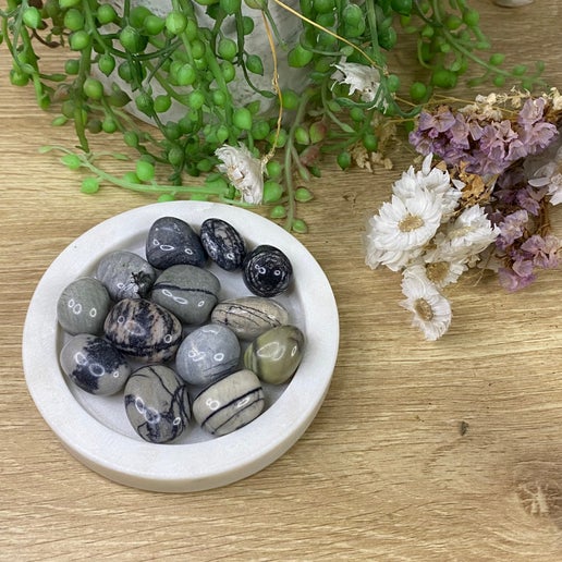 Spider Web Jasper Tumbles