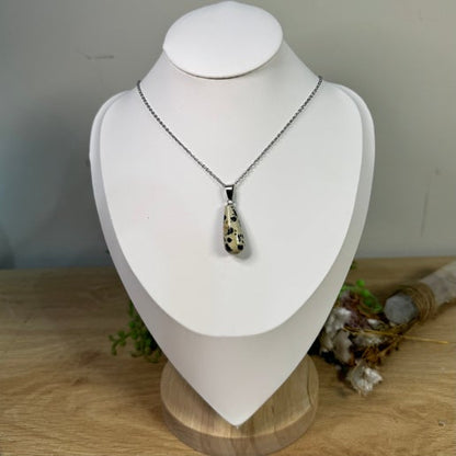 Dalmatian Jasper Drop Necklace (E465)