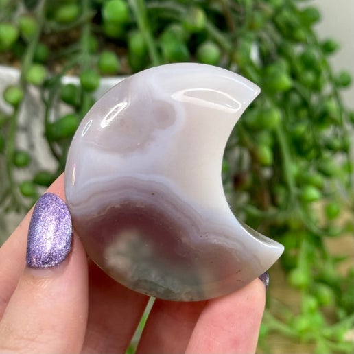 Flower Agate Moon (H657)