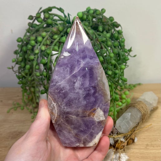 Amethyst / Mexican Crazy Agate Arch Free Form (J840)