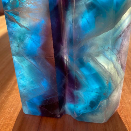 Rainbow Feather Fluorite Twin Double Statement Tower (B705)