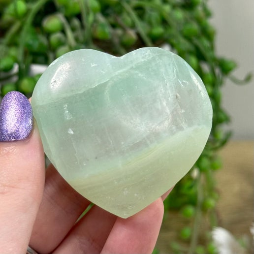 Pistachio Calcite Heart (D479)