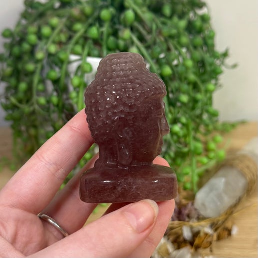 Strawberry Quartz Buddha Head (L355)