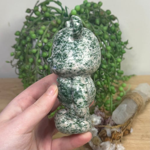 Green Spot jasper Bear (L702)