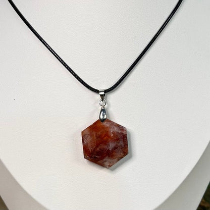 Fire Quartz Hexagon Necklace (J532) (J534)