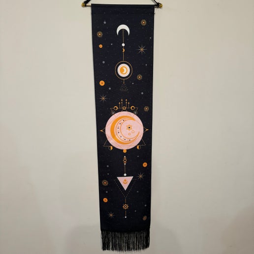 Pink / Orange Moon Tapestry