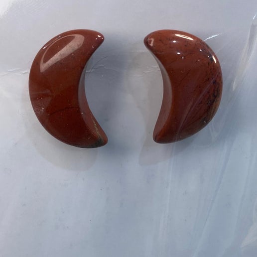 Red Jasper Moon Stud Earrings