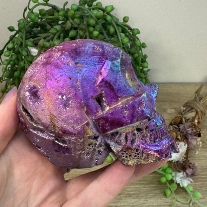 Purple Aura Sphalerite Skull (H502)