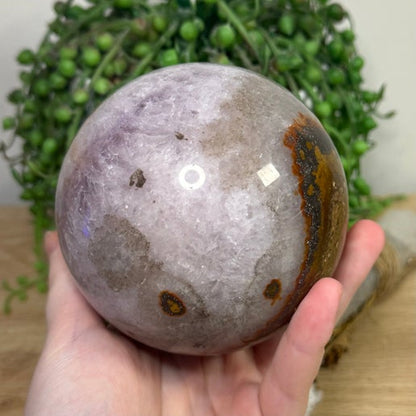 Amethyst / agate sphere (J777)