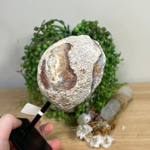 Druzy Agatę Geode On Stand (K418)