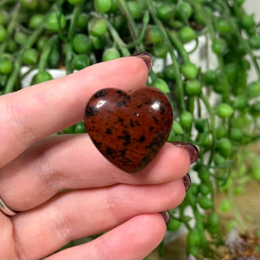 Mahogany Obsidian Heart Air Vent Car Clip