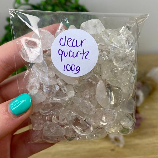 Clear Quartz Chip Bags 100grams