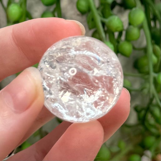Crackle Clear Quartz Small Sphere