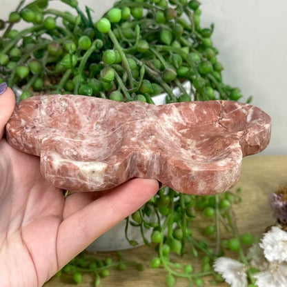 Strawberry Calcite Butterfly Bowl (B901)