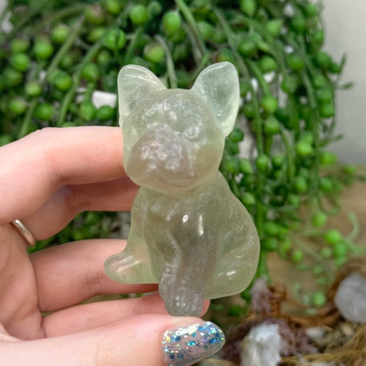 Green Fluorite French Bulldog (L1)